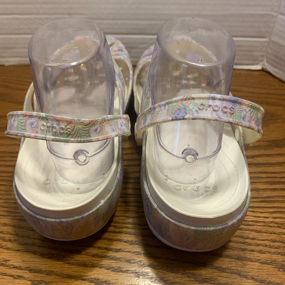 CROCS pastel floral, purple, pink and white flowered women size 10 Footwear - Picture 8 of 12